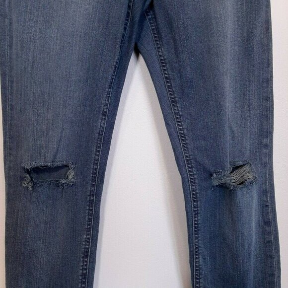 3/$20 Asos Skinny Jeans Ripped Knee Distressed Denim Womens Size 26 Blue - Picture 4 of 9